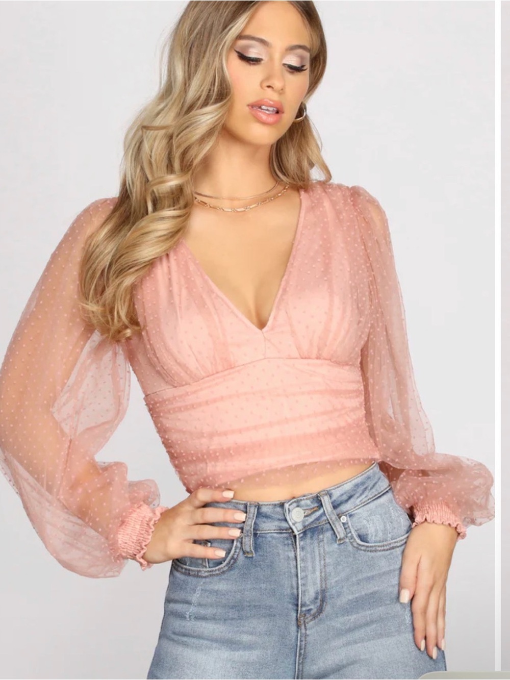 Polka Dot Darling Mesh Top